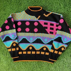 Vintage Women’s Pattern Turtleneck Sweater